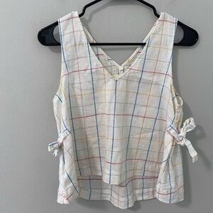 Madewell Multicolor Plaid Tank Top‎ with Side Ties